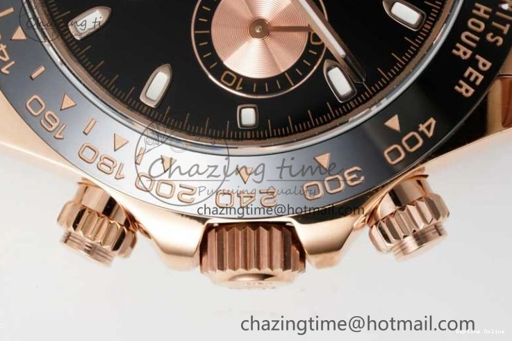 0517 Stretchable Daytona 116515 QF 1:1 Best Edition Black RG Dial on Oysterflex Rubber Strap SA 2273